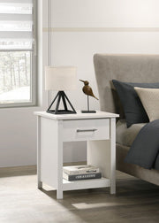 Celeste 20"W White 1-Drawer Nightstand Bedside Table