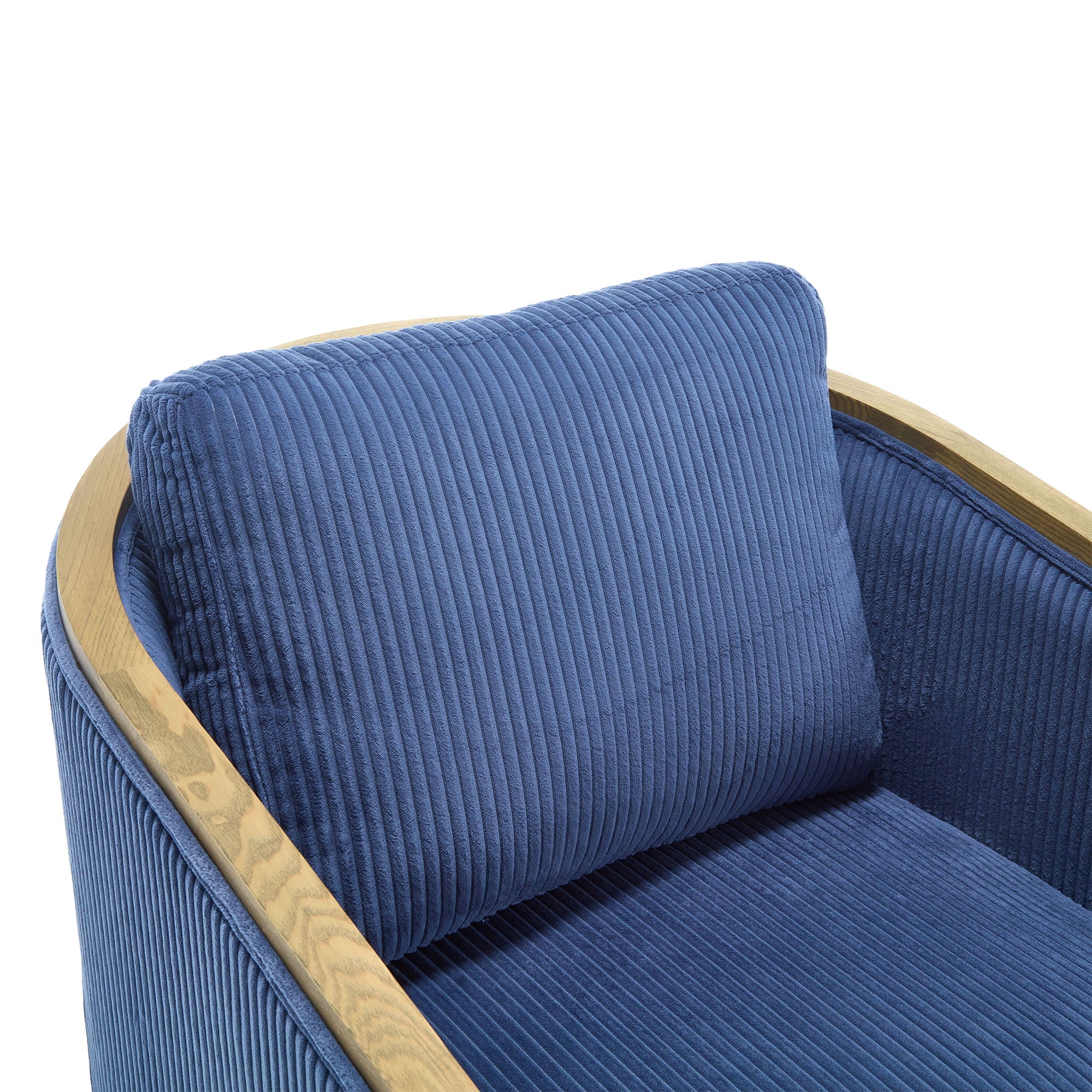 Corduroy Barrel Chair, 360 Degree Swivel