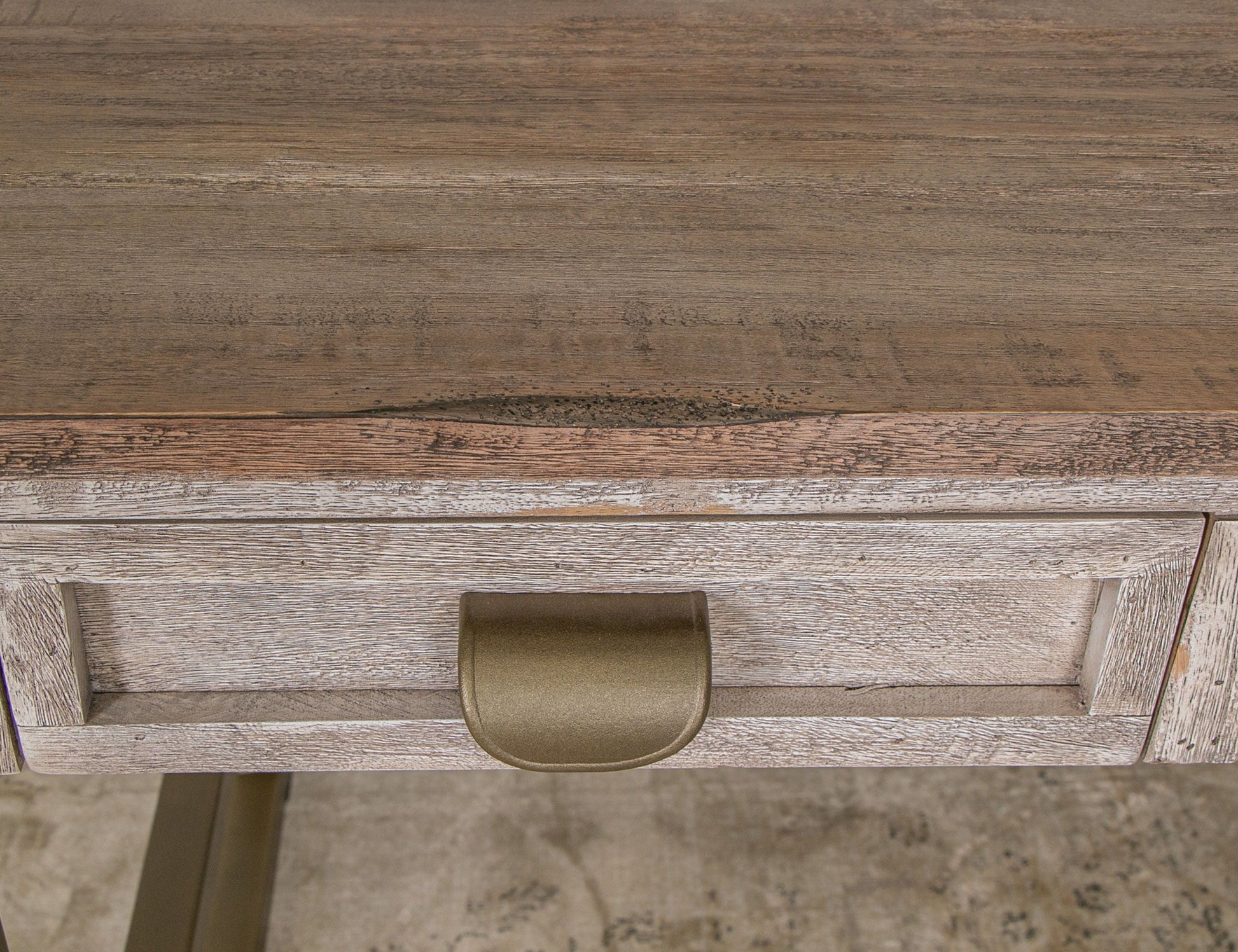 International Furniture Direct Sahara - Desk - Light Cream / Brown Caramel | Meri Furniture