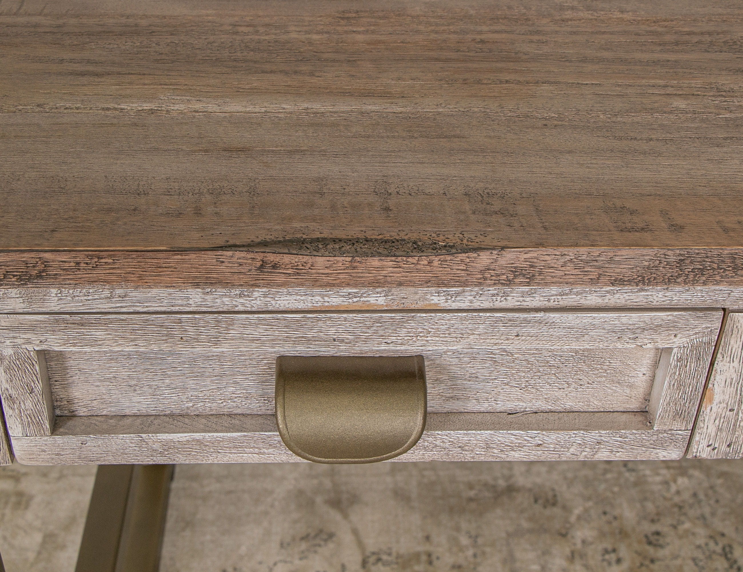 International Furniture Direct Sahara - Desk - Light Cream / Brown Caramel | Meri Furniture