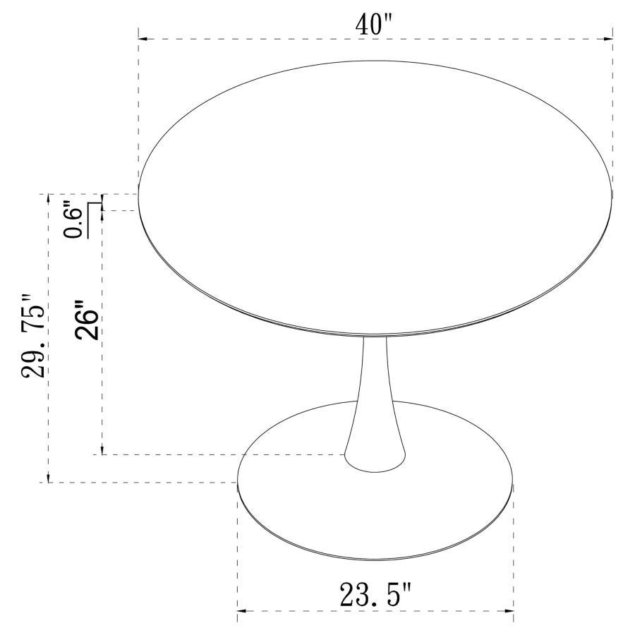 Coaster Fine Furniture Arkell - Round Faux Marble Top Dining Table | Meri Furniture