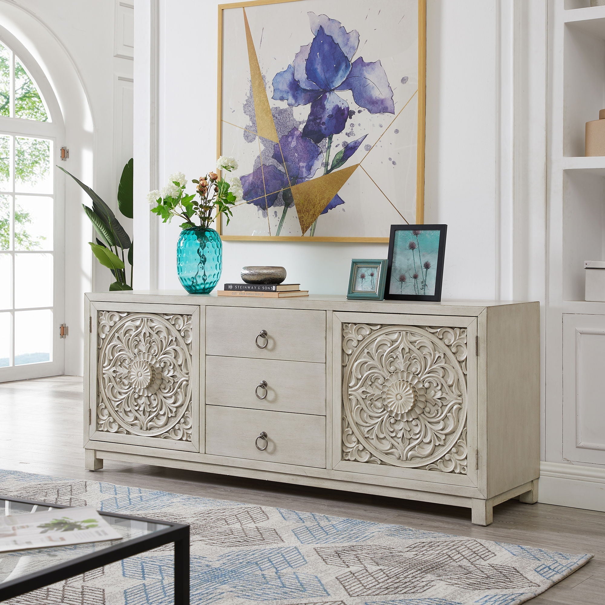 Liberty Furniture Sundance - 2 Door 3 Drawer Accent Cabinet - White | Meri Furniture