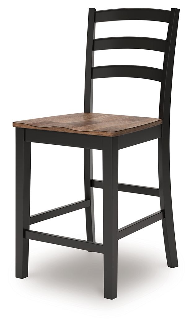 Signature Design by Ashley® Wildenauer - Brown / Black - Barstool (Set of 2) | Meri Furniture