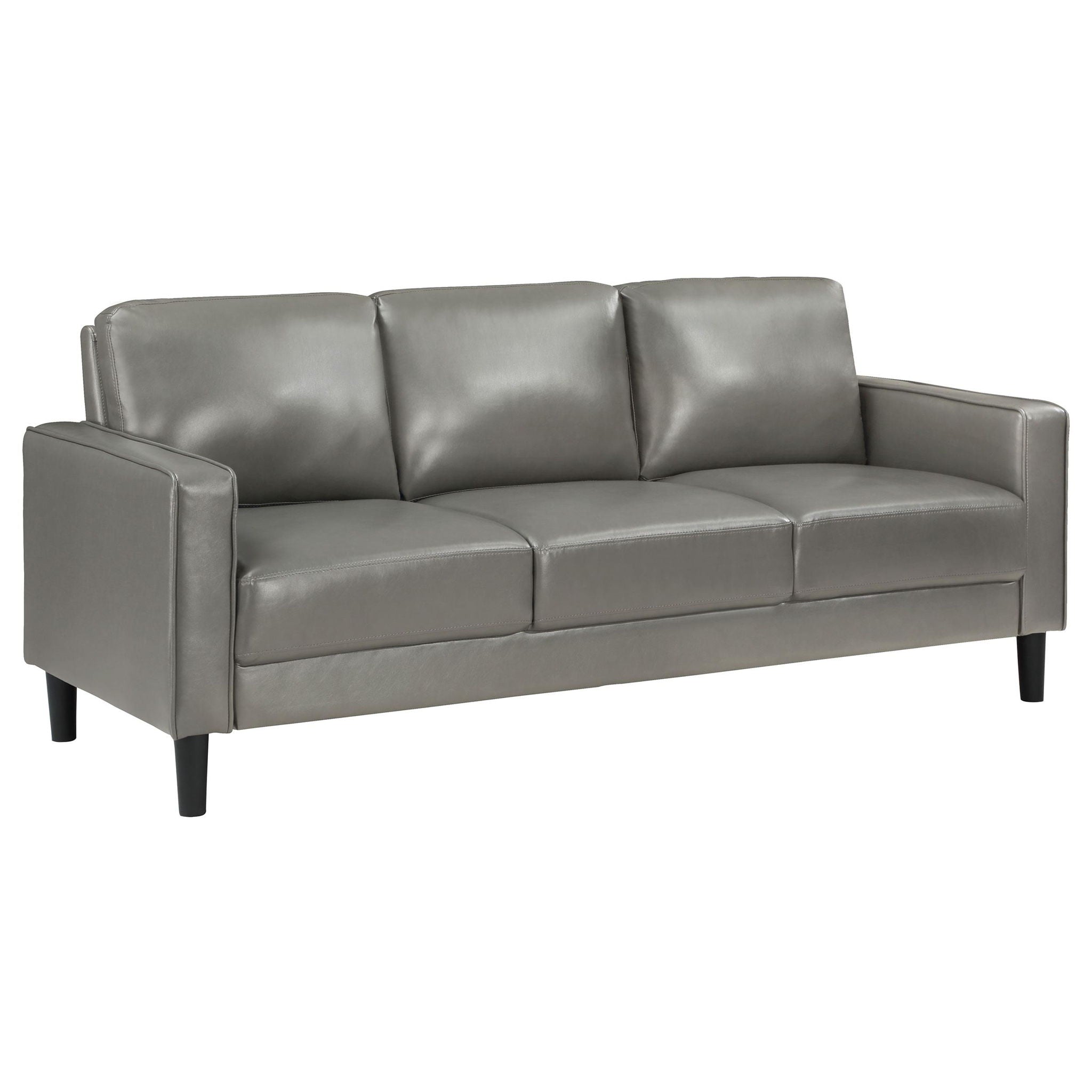 Ruth 2-piece Upholstered Track Arm Sofa Set Grey
