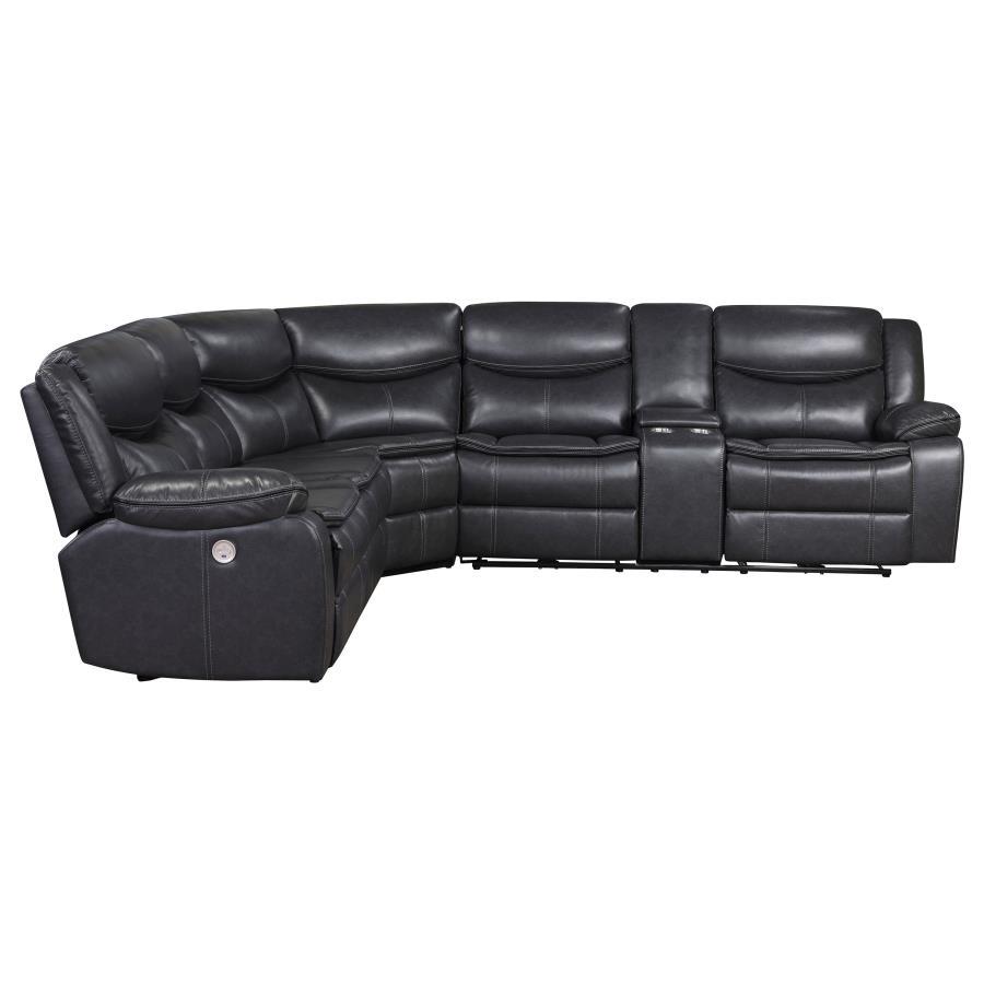 Coaster Fine Furniture Sycamore - Upholstered Power Reclining Sectional Sofa | Meri Furniture