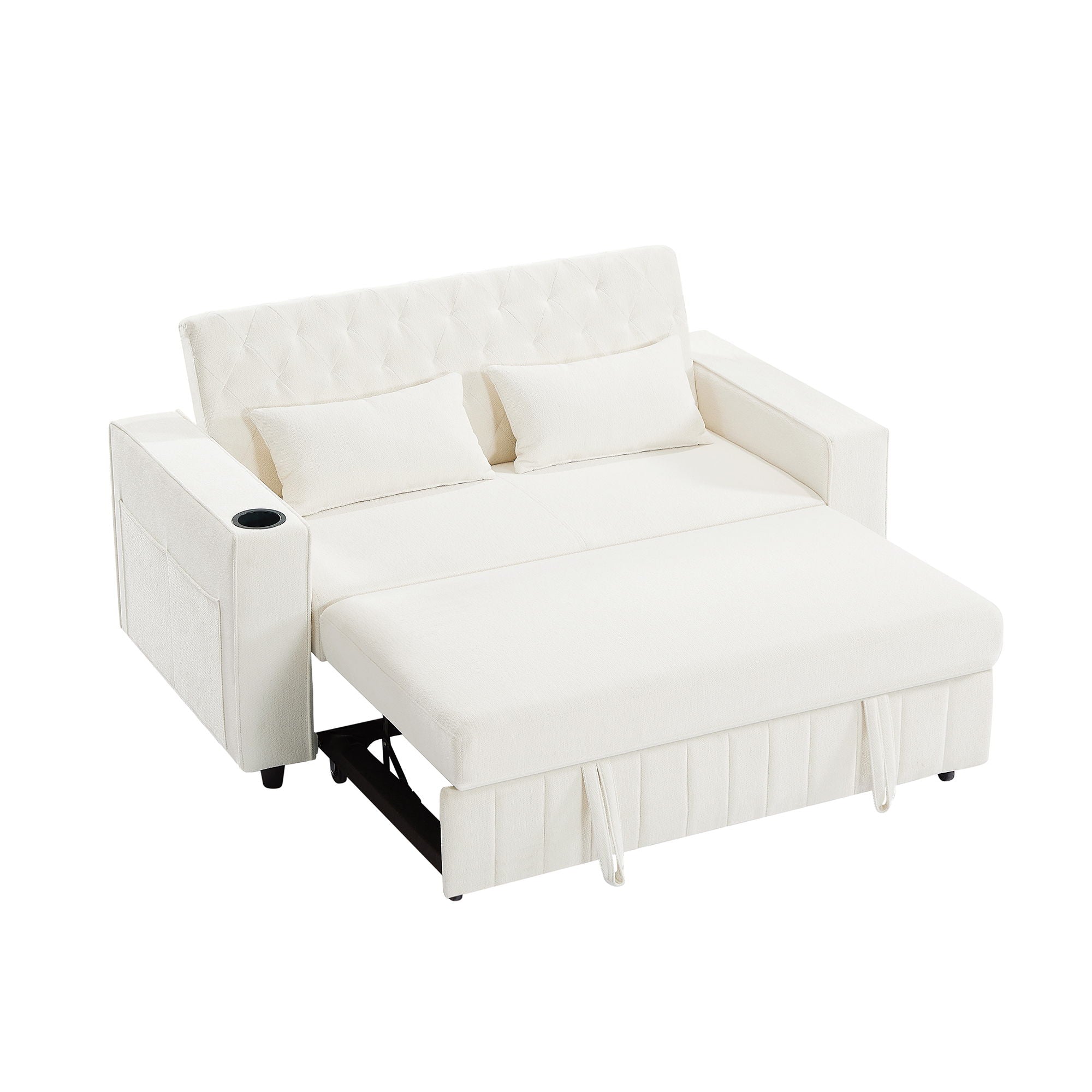 Pull-Out Sofa Bed Convertible Couch With Adjustable Backrest For Living Room