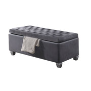 ACME Rebekah - Bench - Gray Fabric | Meri Furniture