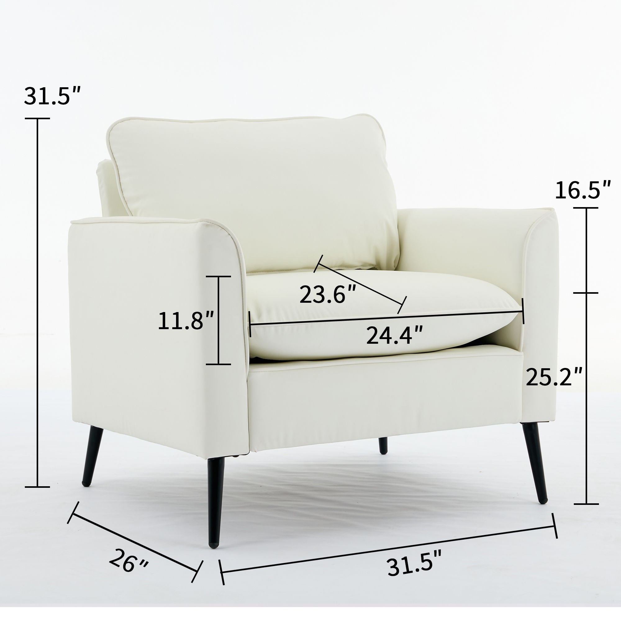 Nordic Retro Light Luxury Upholstered Sofa Chair