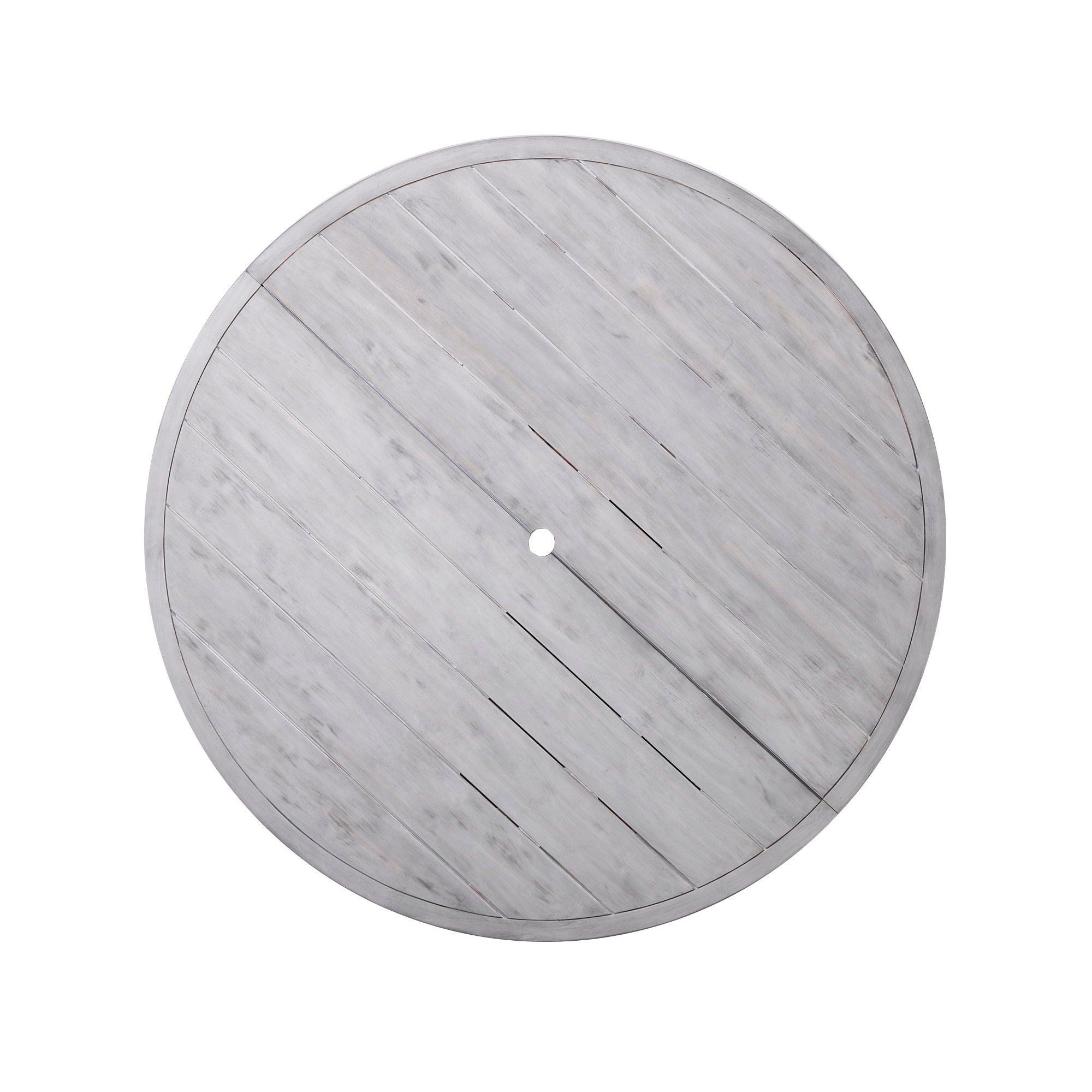 6 Person Outdoor Wooden Dining Set With Umbrella Hole And Removable Cushions For Patio - Gray