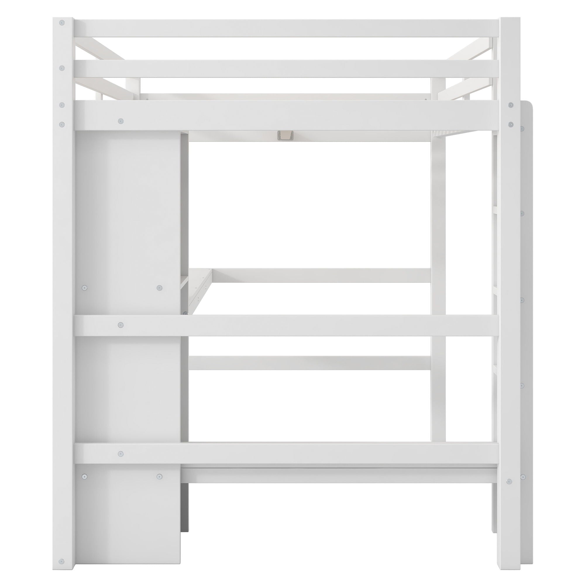Loft Bed With Built In Desk And Multifunction Shelves