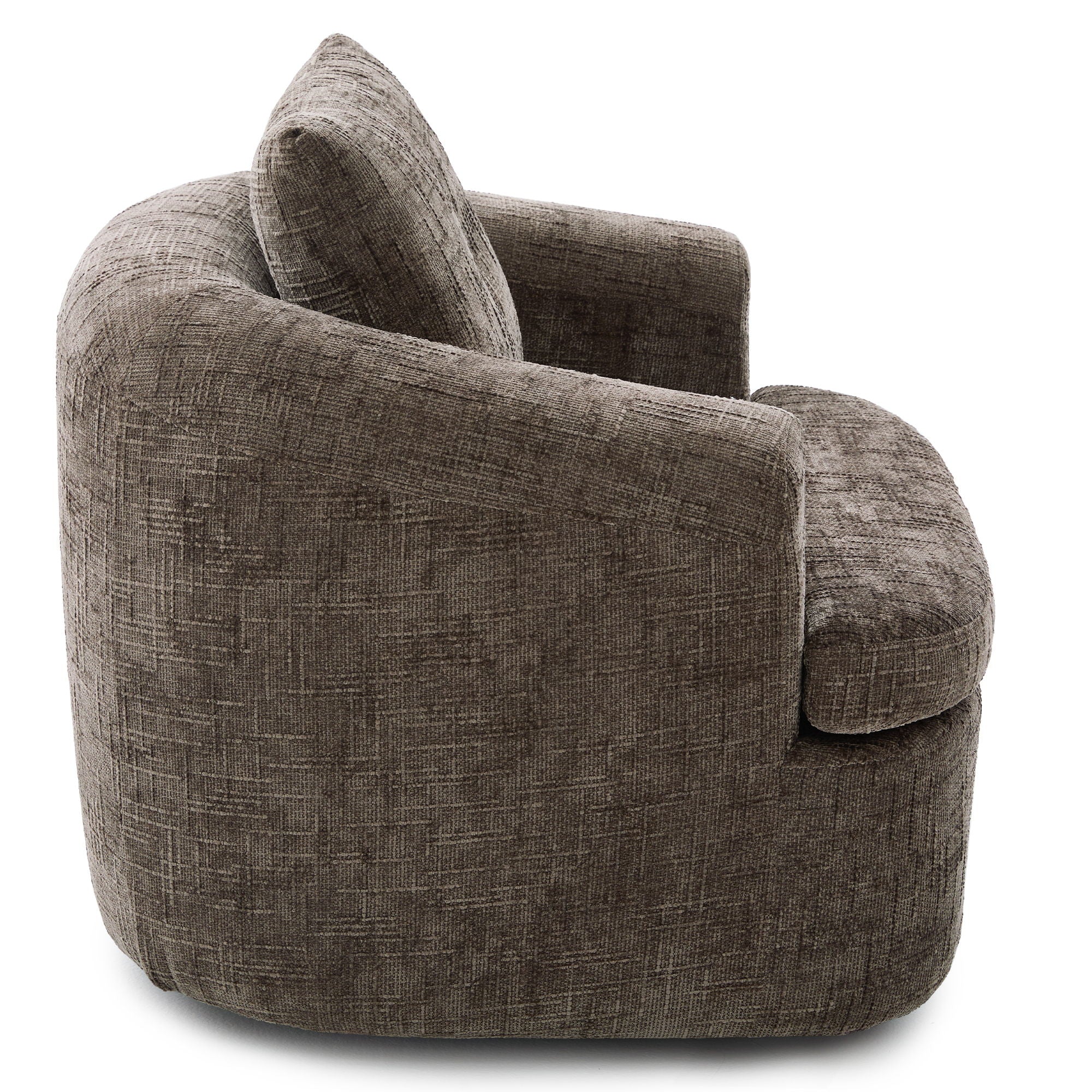 Modern Swivel Barrel Chair With Dual-Layer Cushion