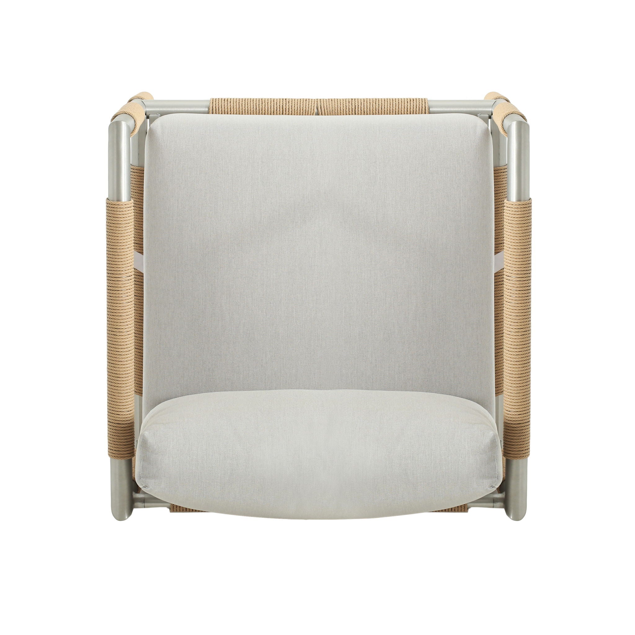 Oriana - Aluminum Outdoor Patio Armchair With Thick Cushions - Light Gray