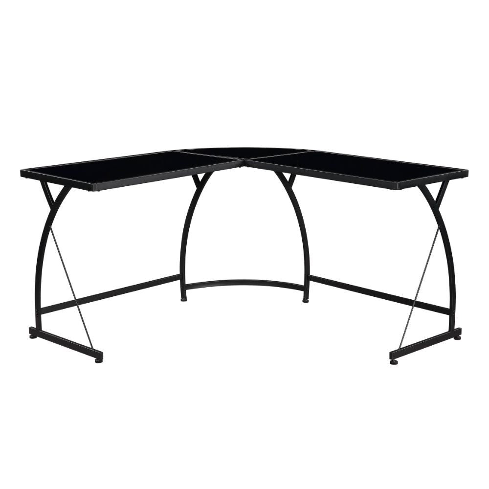 Janison - Desk - Black Glass & Black