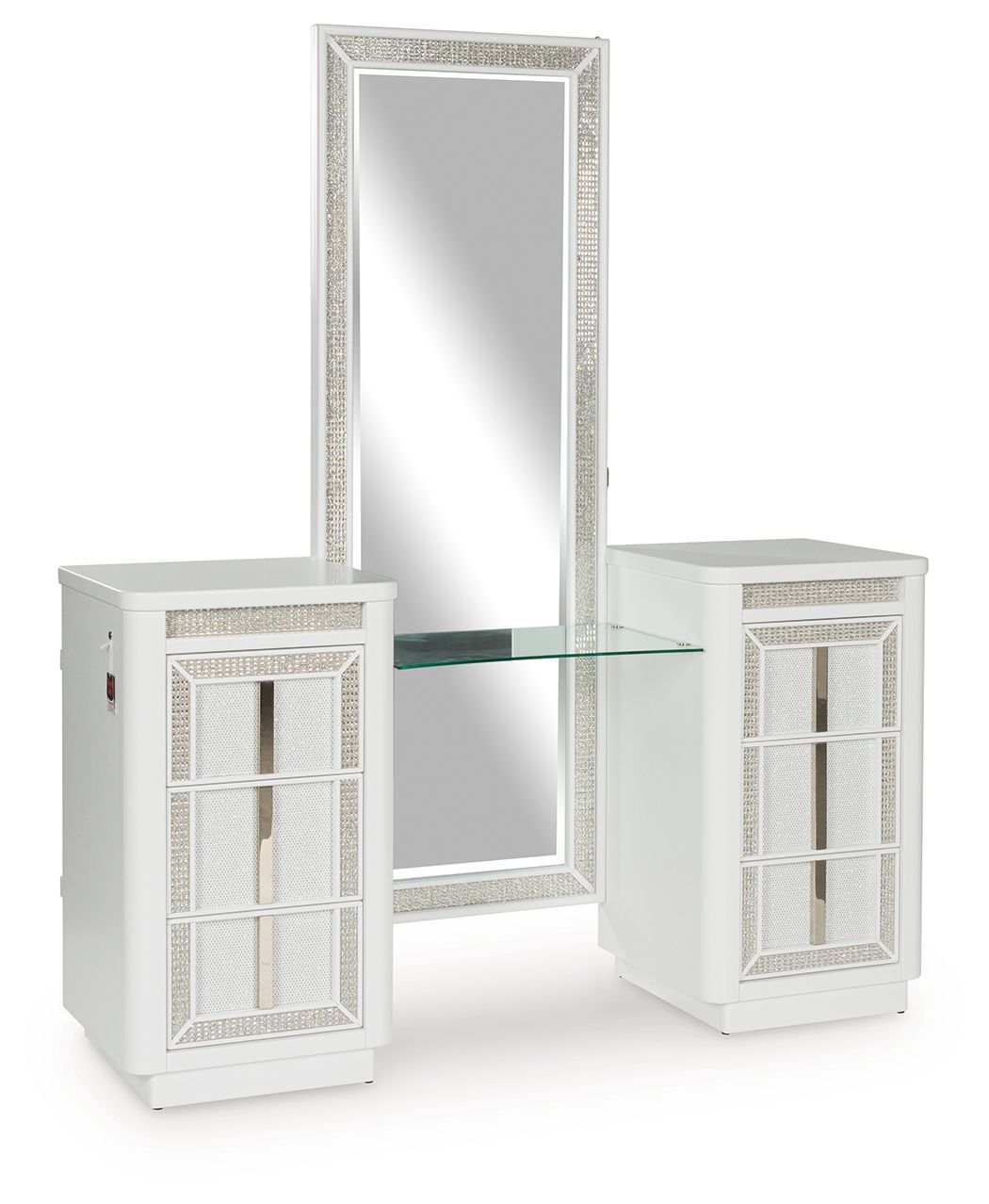 Signature Design by Ashley® Chalanna - White - Vanity With Mirror | Meri Furniture