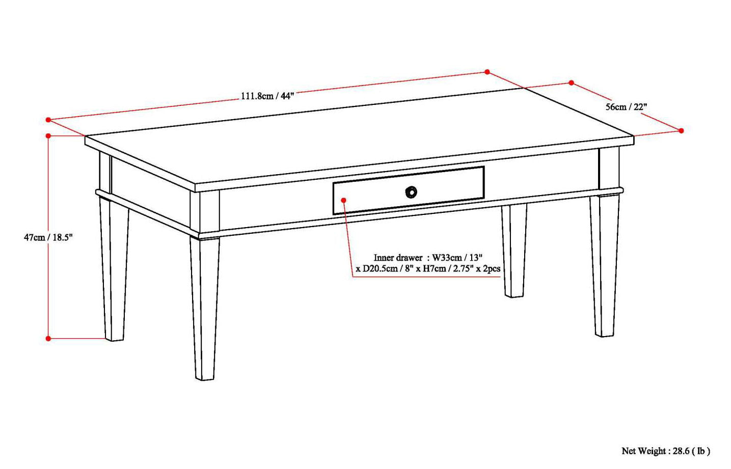 Carlton - Coffee Table - Dark Tobacco Brown