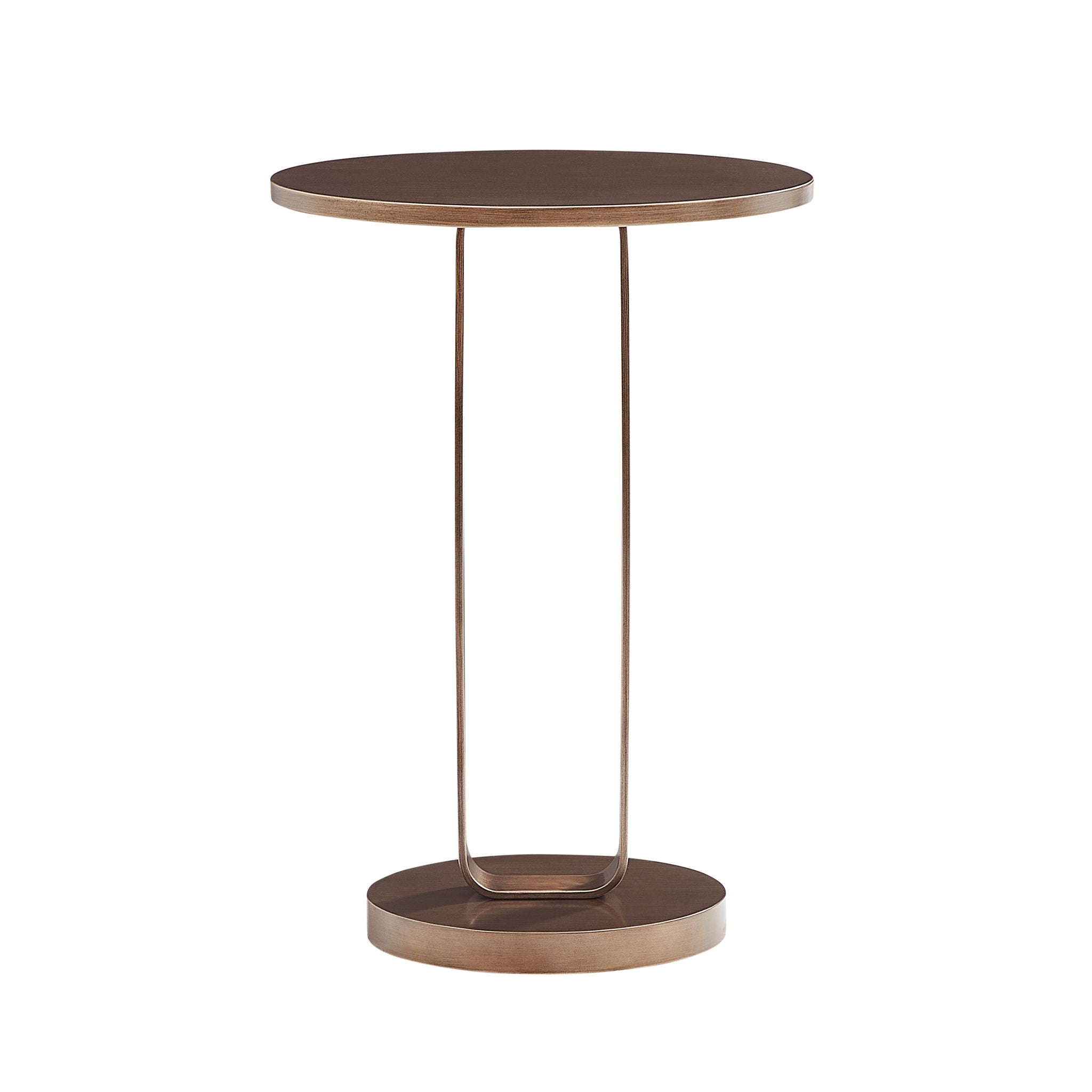 Tareel - Round Accent Table With Open Oval Pedestal - Antique Bronze