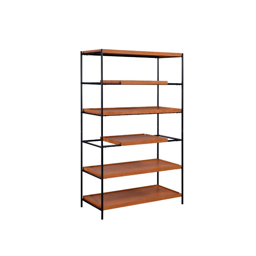 ACME Oaken - Bookshelf - Honey Oak & Black | Meri Furniture