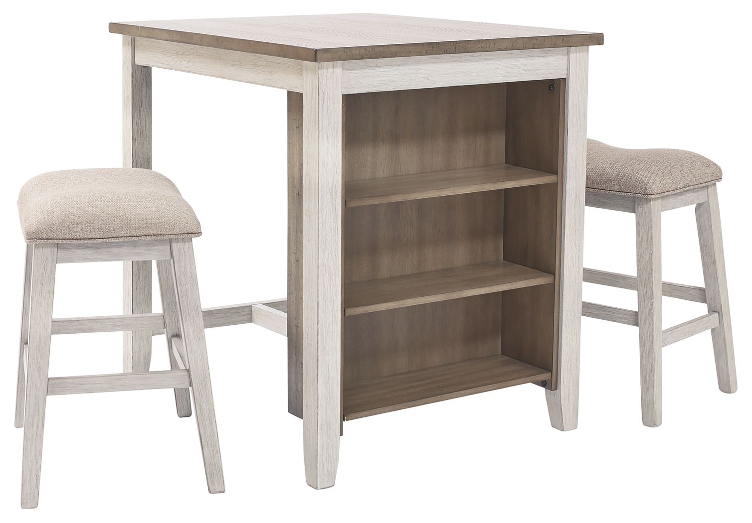 Signature Design by Ashley® Skempton - White - Rect Drm Counter Tbl Set(Set of 3) | Meri Furniture