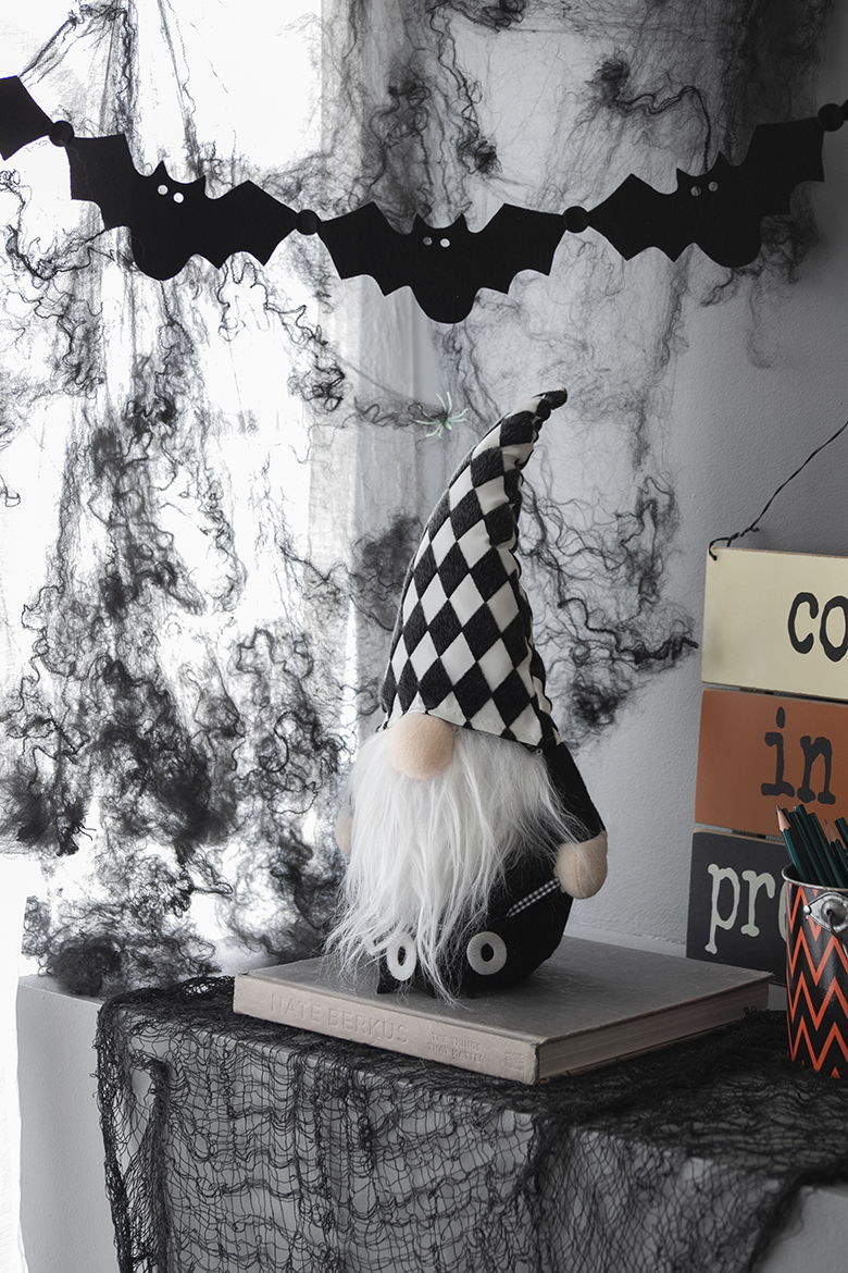 Gnome Decor, For Halloween Decor - Black / White