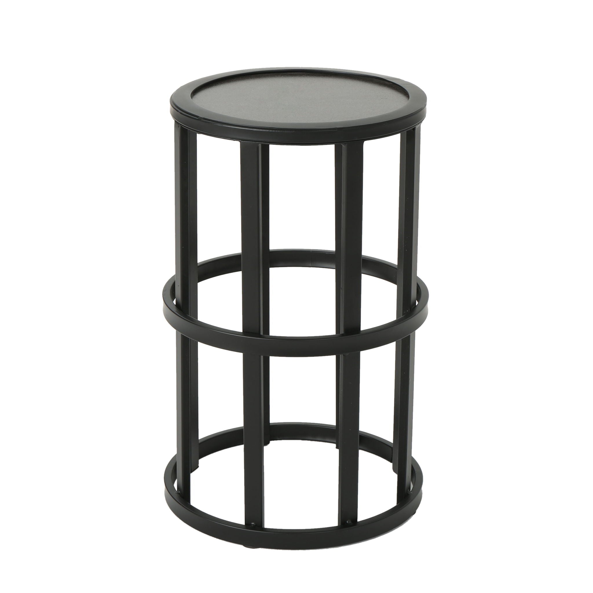 Outdoor Powder Coated Side Table - Gray