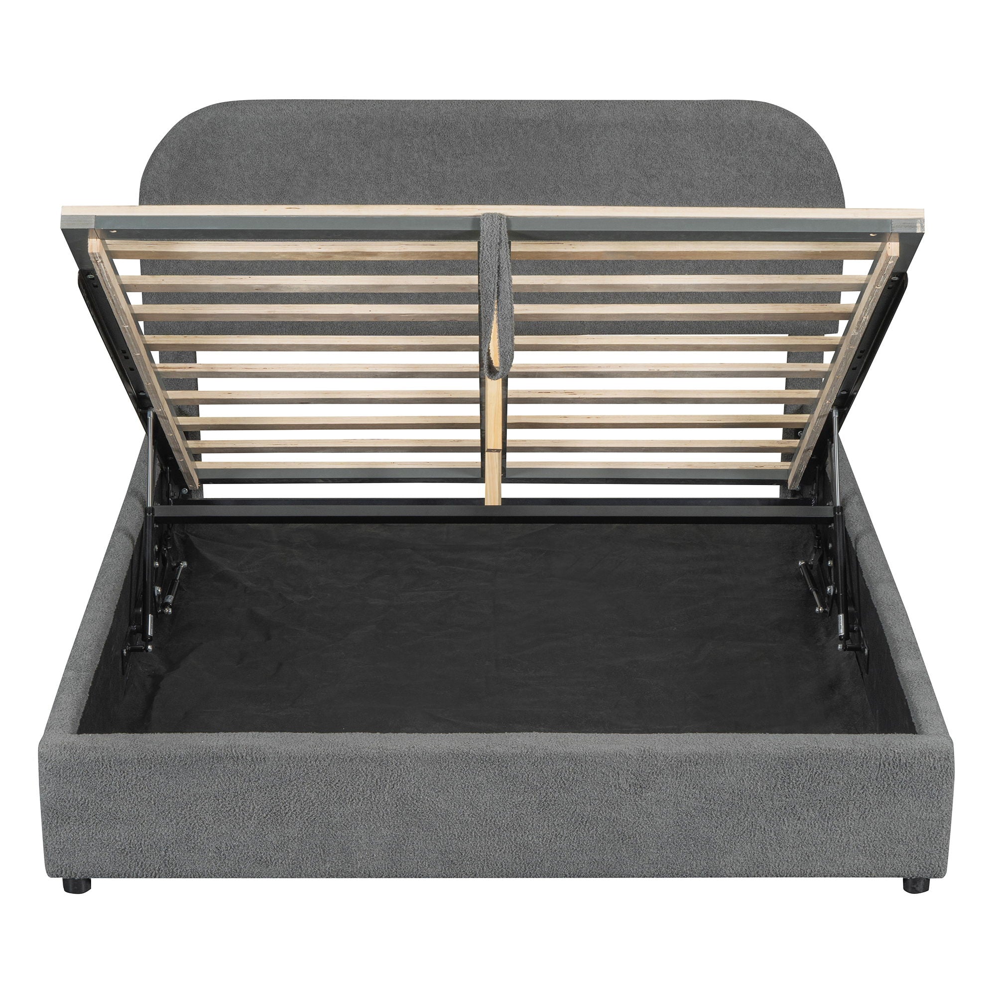 Upholstered Platform Bed With Hydraulic Storage System