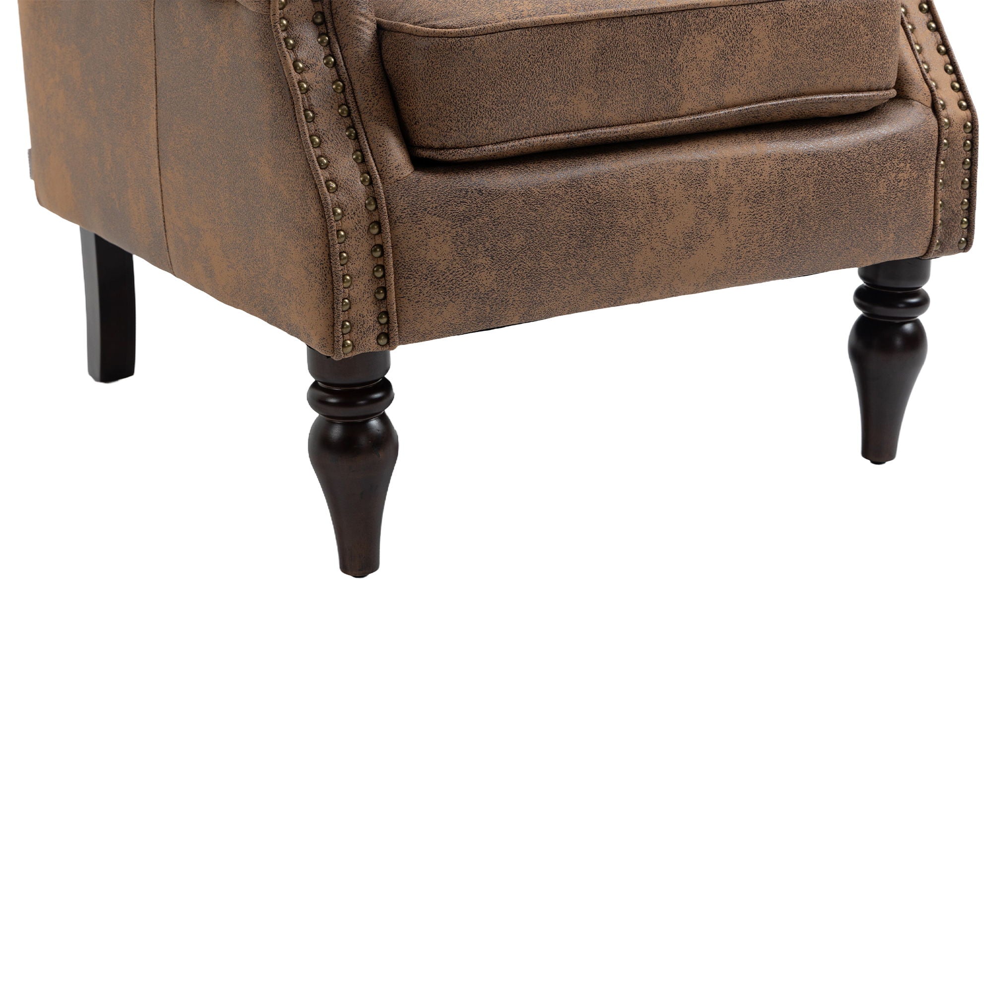Modern Accent Armchair With Sturdy Wood Legs