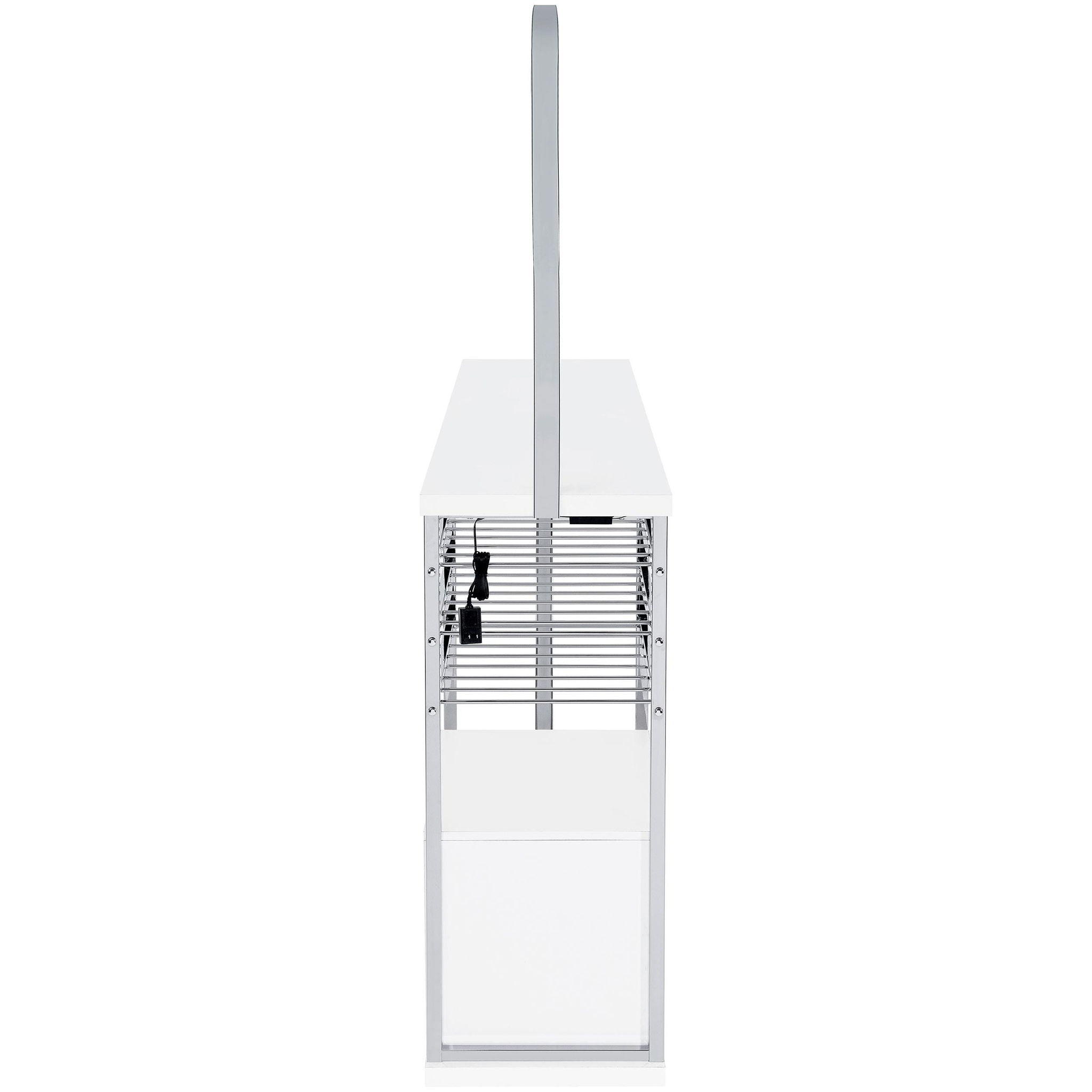 Risley 2-door Circular LED Wine Cabinet White High Gloss