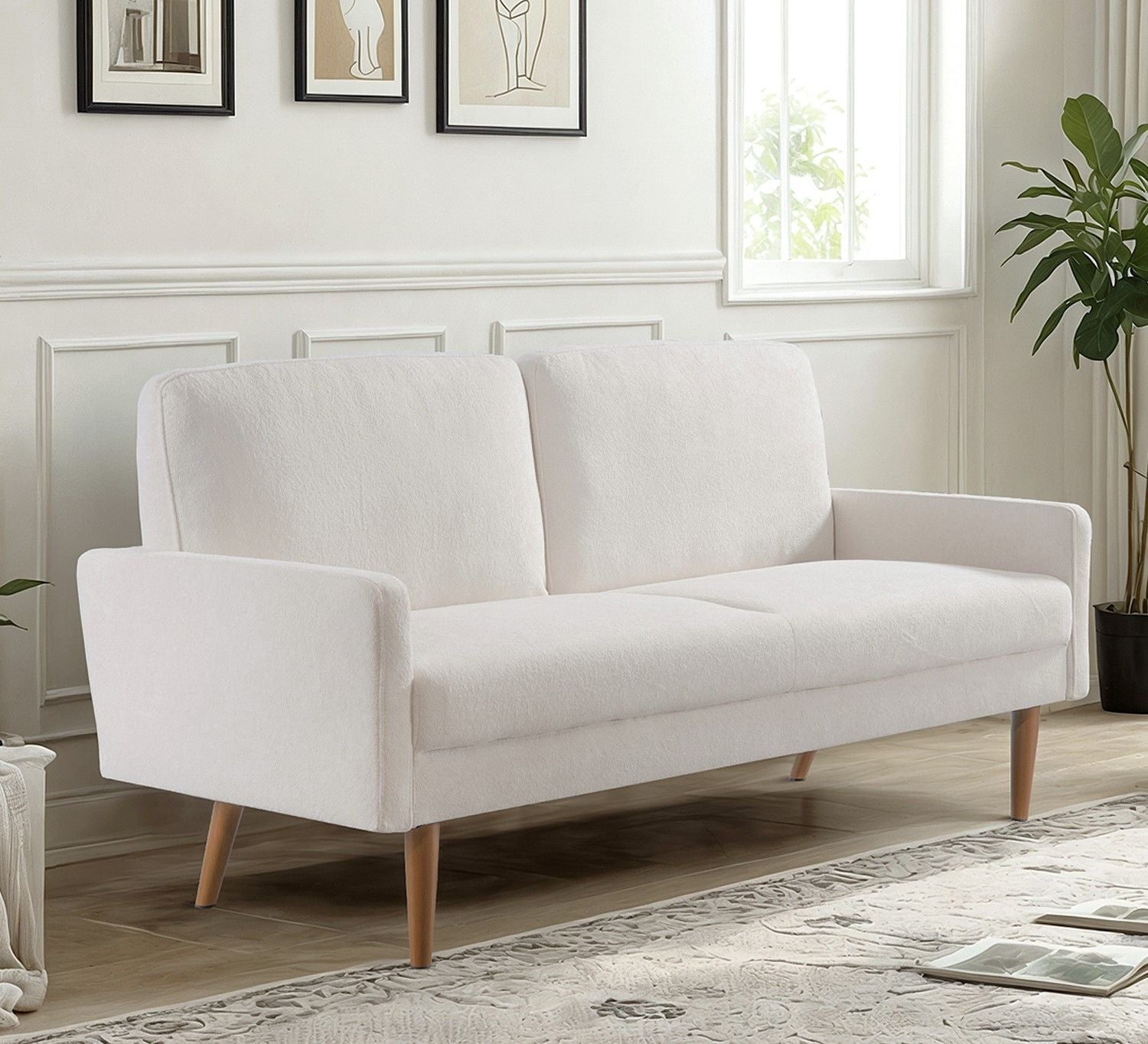 Sofa, European Style With Sleek Design, Modern & Vintage Flair, Upholstered 3 Seater Couch