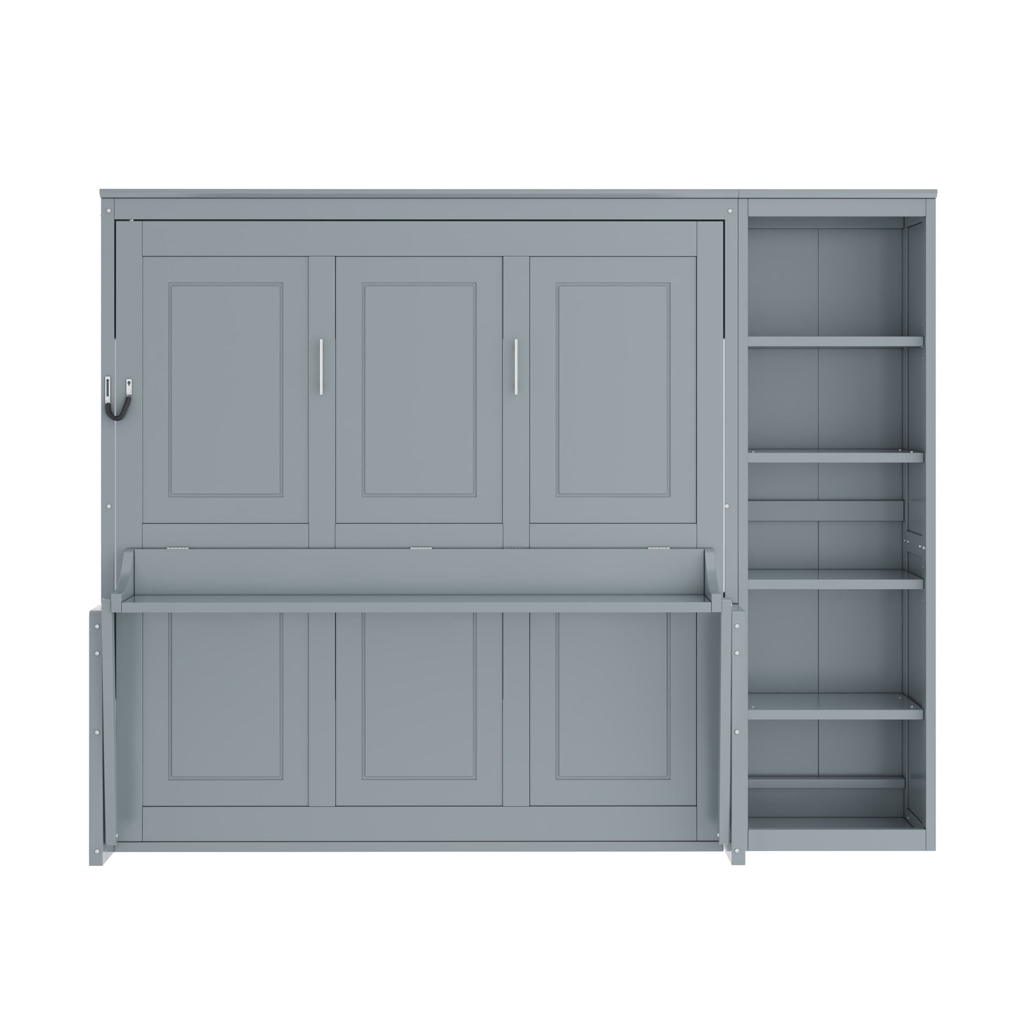 Sturdy Murphy Bed With Desk And Bookshelf