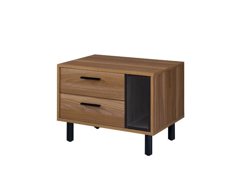 ACME Trolgar - Accent Table - Brown Oak & Black Finish | Meri Furniture