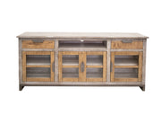 International Furniture Direct Mita - 70" TV Stand - Honey Brown / Light Gray | Meri Furniture