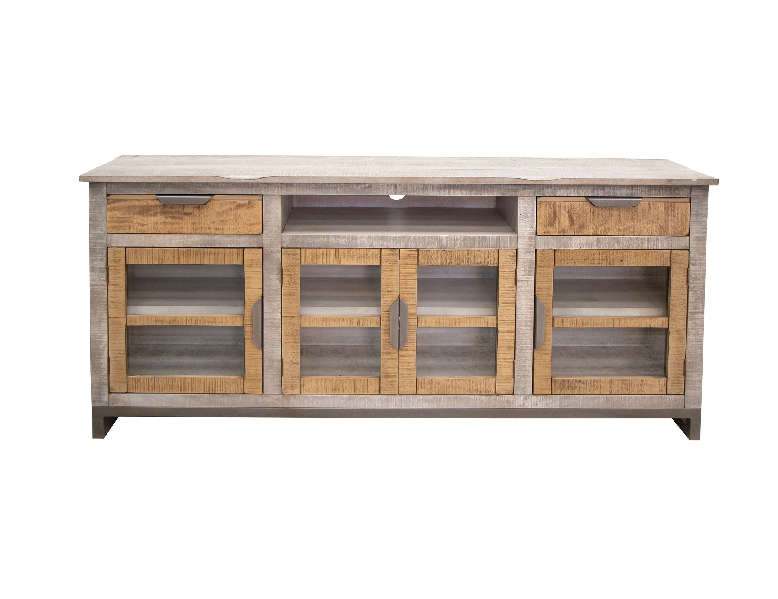 International Furniture Direct Mita - 70" TV Stand - Honey Brown / Light Gray | Meri Furniture