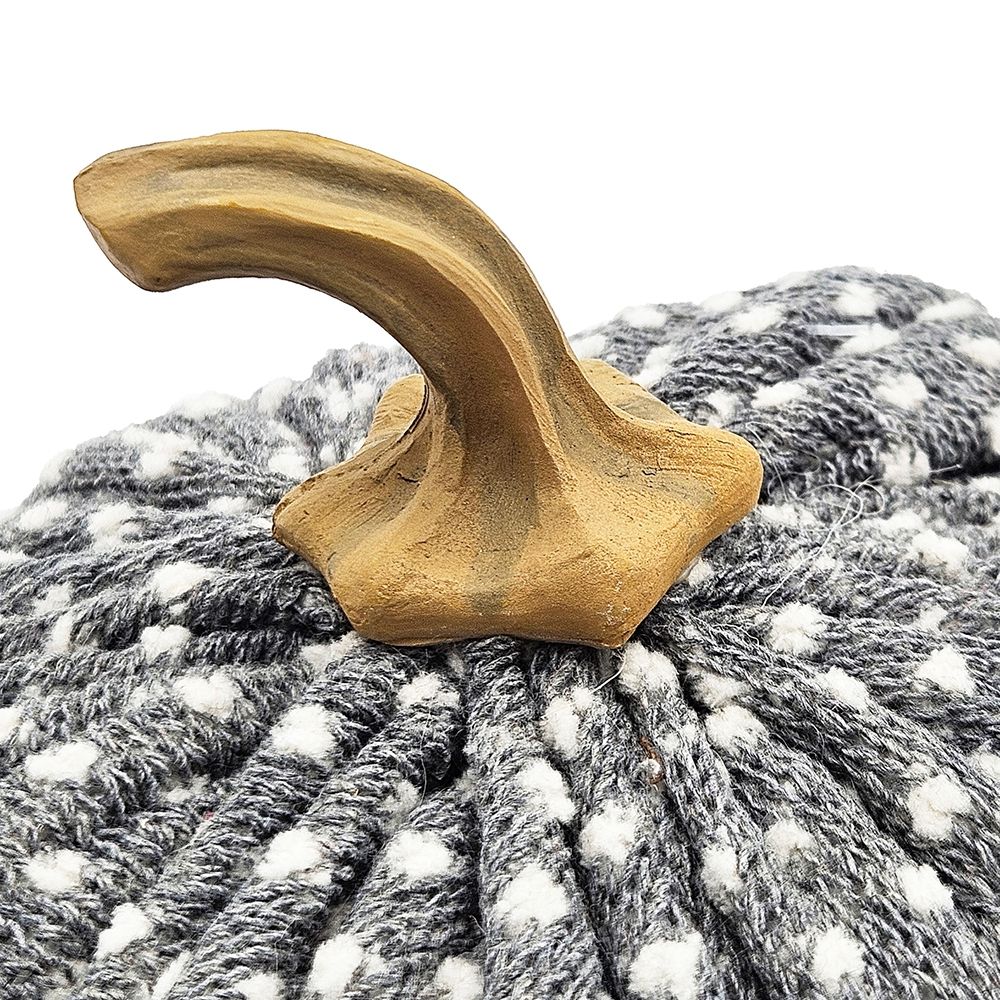 Pumpkin Ornament Decor For Holiday Harvest Festival Fall Festival & Thanksgiving (Set of 3) - White / Gray