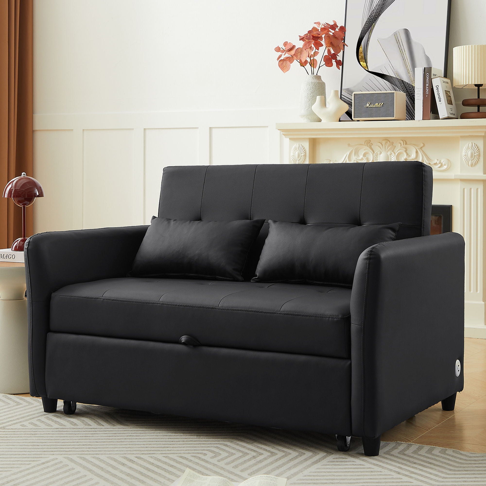 Convertible Sleeper Bed, Adjustable Oversized Armchair With 3 USB Ports