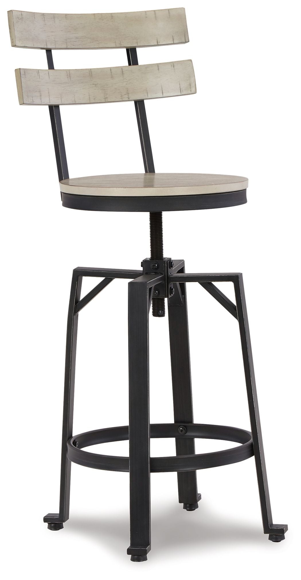 Signature Design by Ashley® Karisslyn - Whitewash / Black - Swivel Barstool (Set of 2) | Meri Furniture