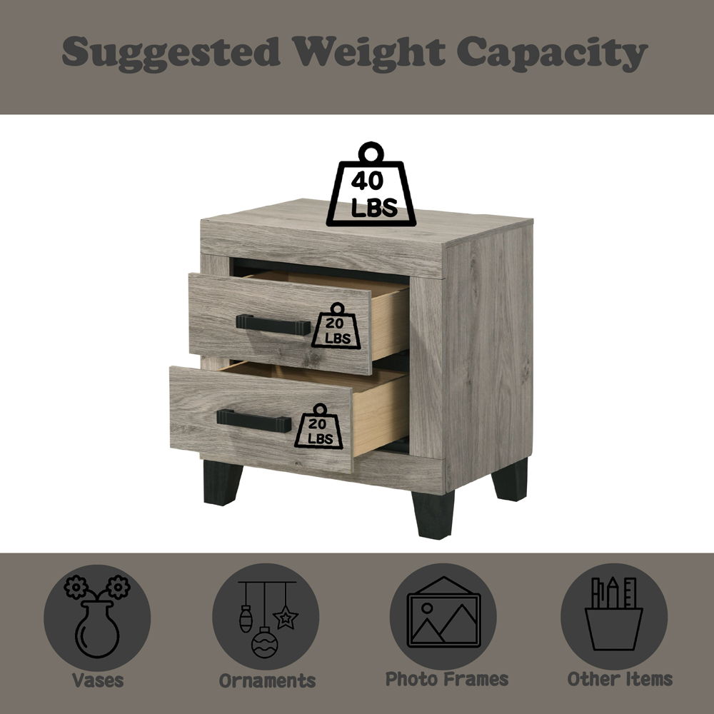 Mari - Nightstand - Light Gray Finish