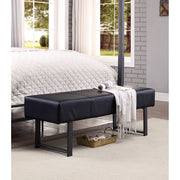 ACME Baara - Bench - Black PU & Sandy Gray | Meri Furniture