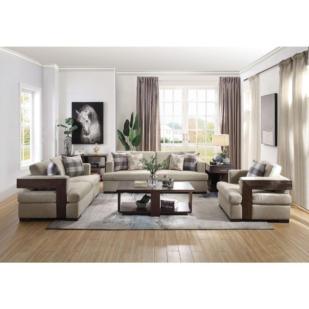 ACME Niamey - Sofa - Fabric & Walnut | Meri Furniture