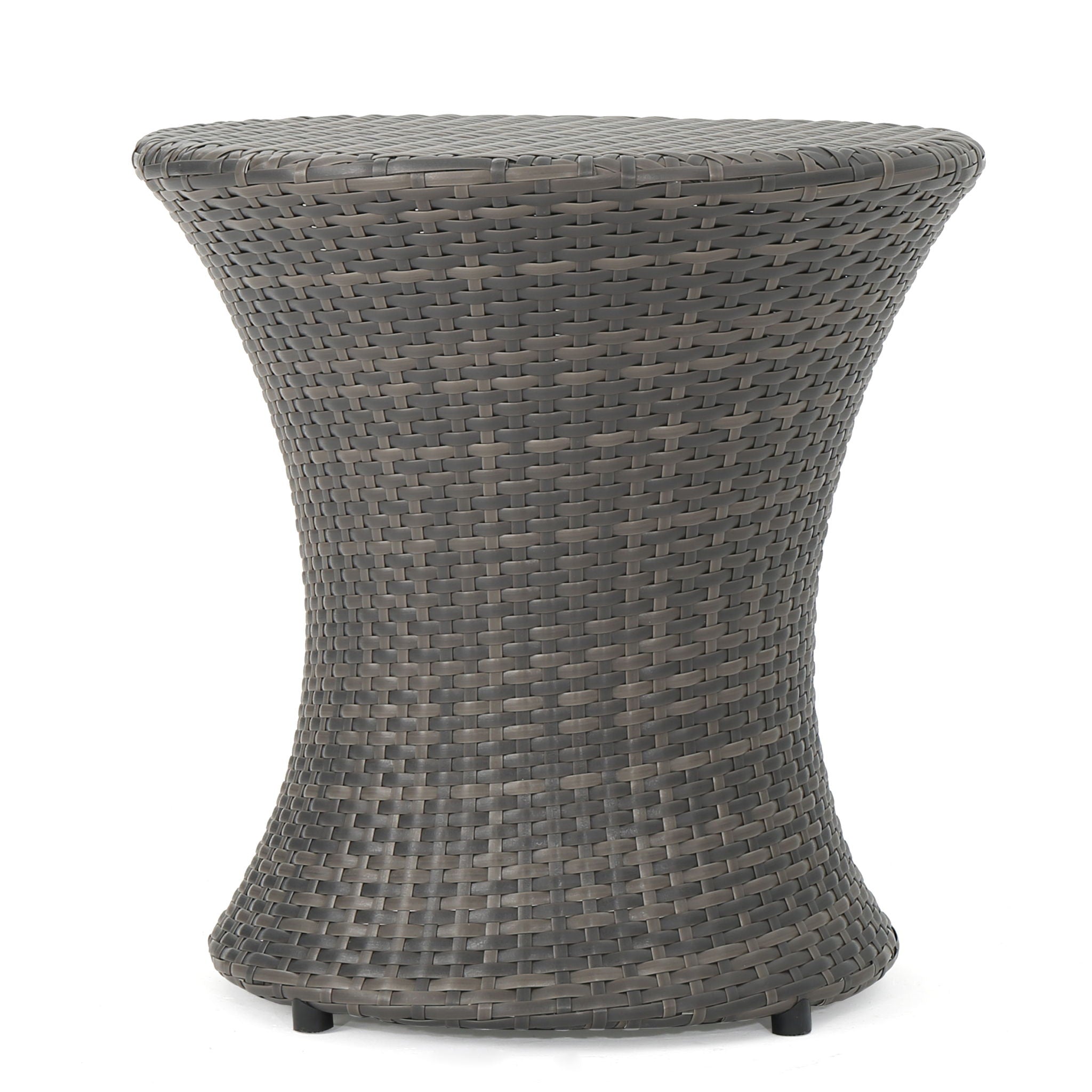 Thrive Hourglass Rattan Outdoor Side Table - Thumbnail 4
