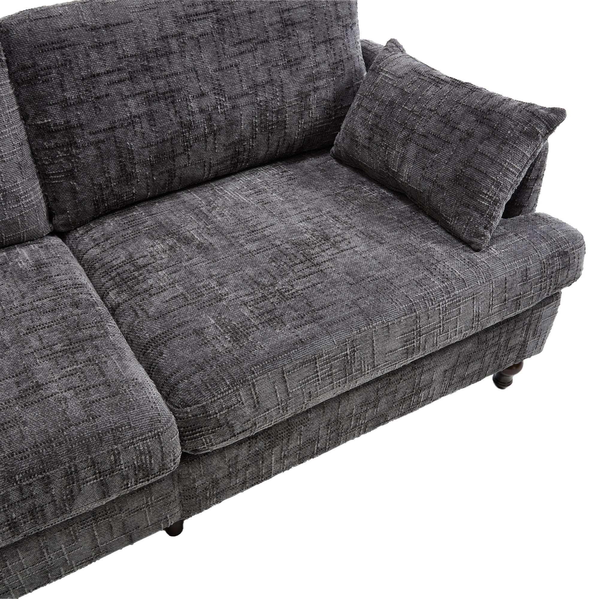 Chenille 2 Seater Sofa With LED Light, USB Charging Port, And Storage Bag