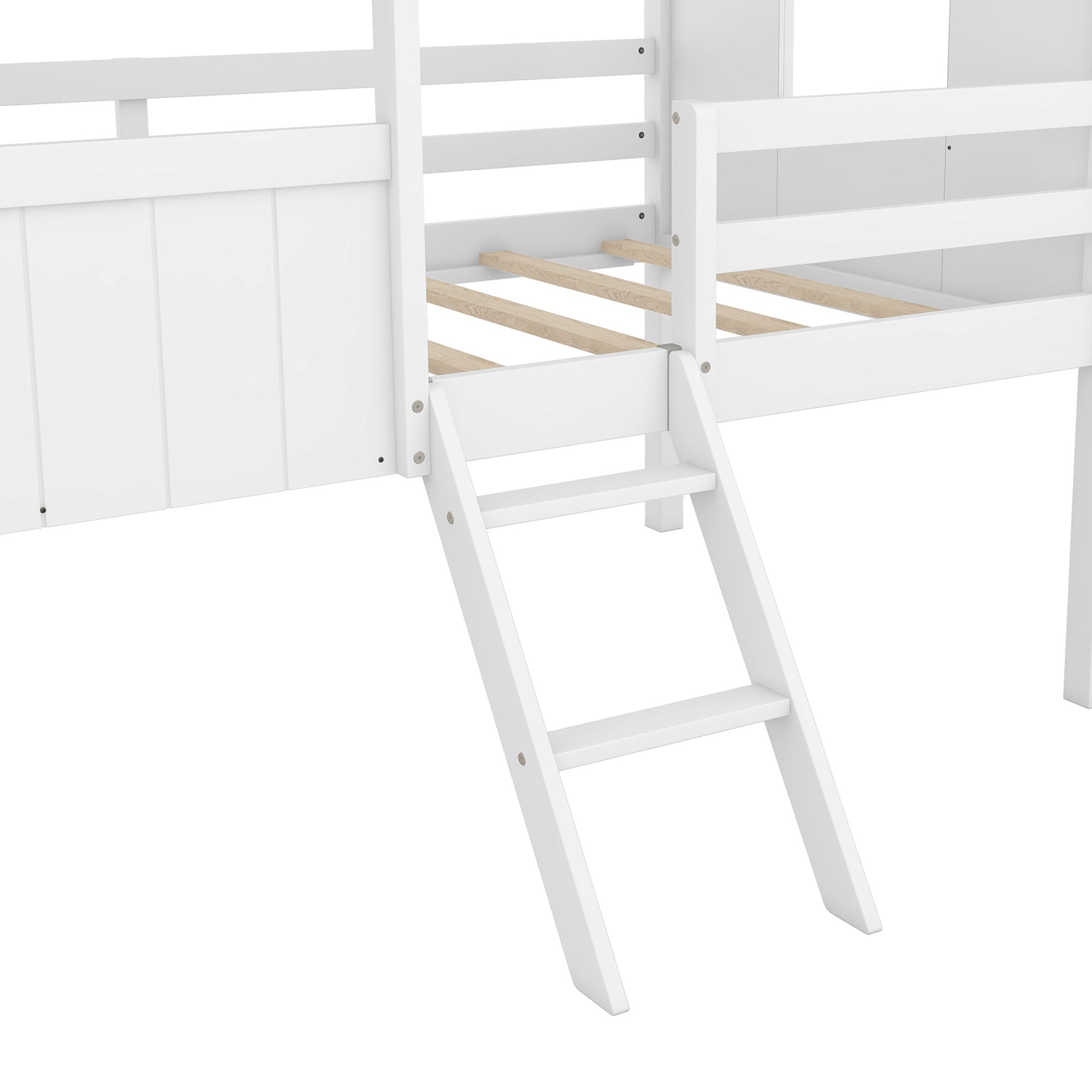 Low Loft Wooden House Bed With Two Side Windows