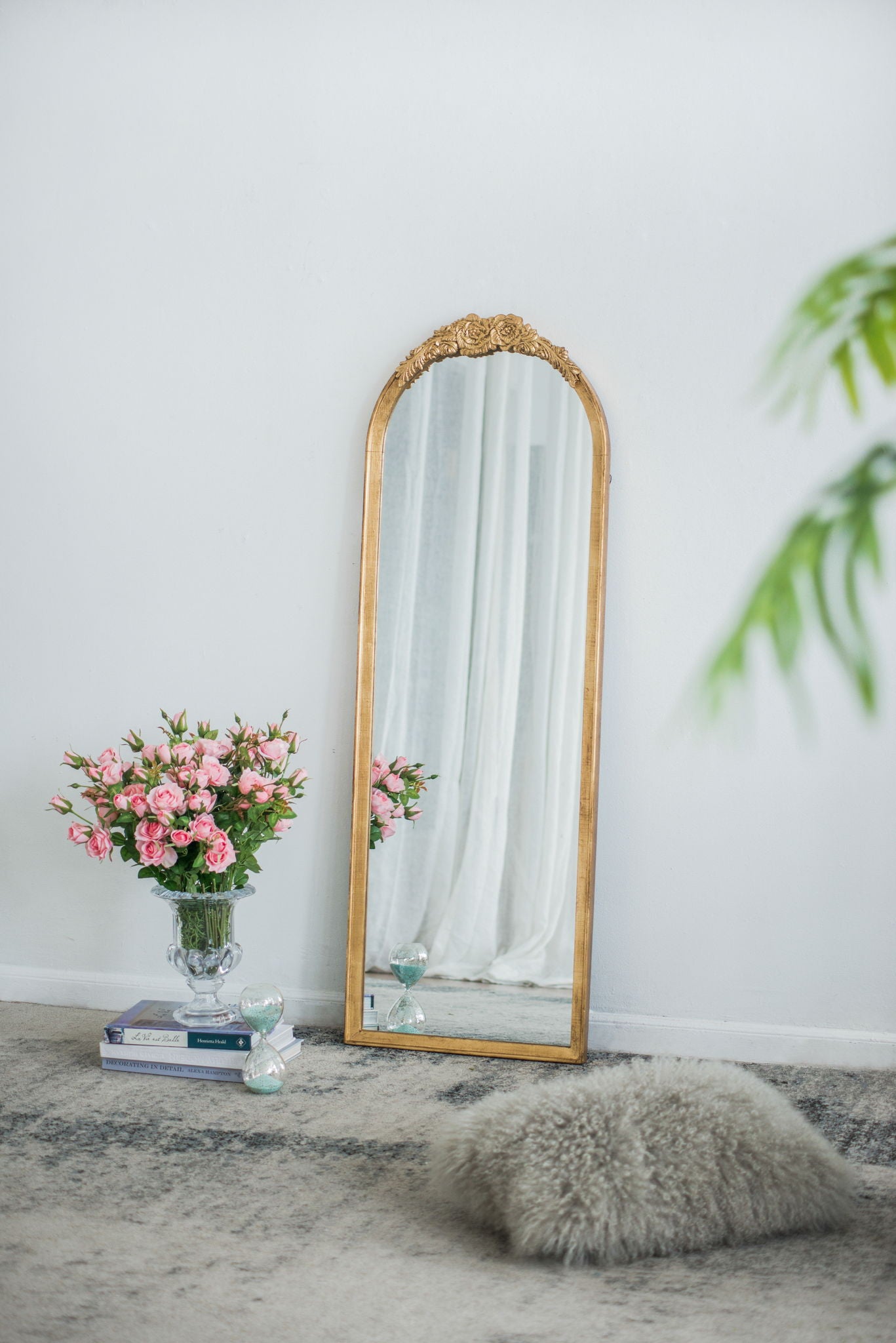 Wood Floor Mirror, Full Body Mirror Dressing Make Up Mirror For Bathroom