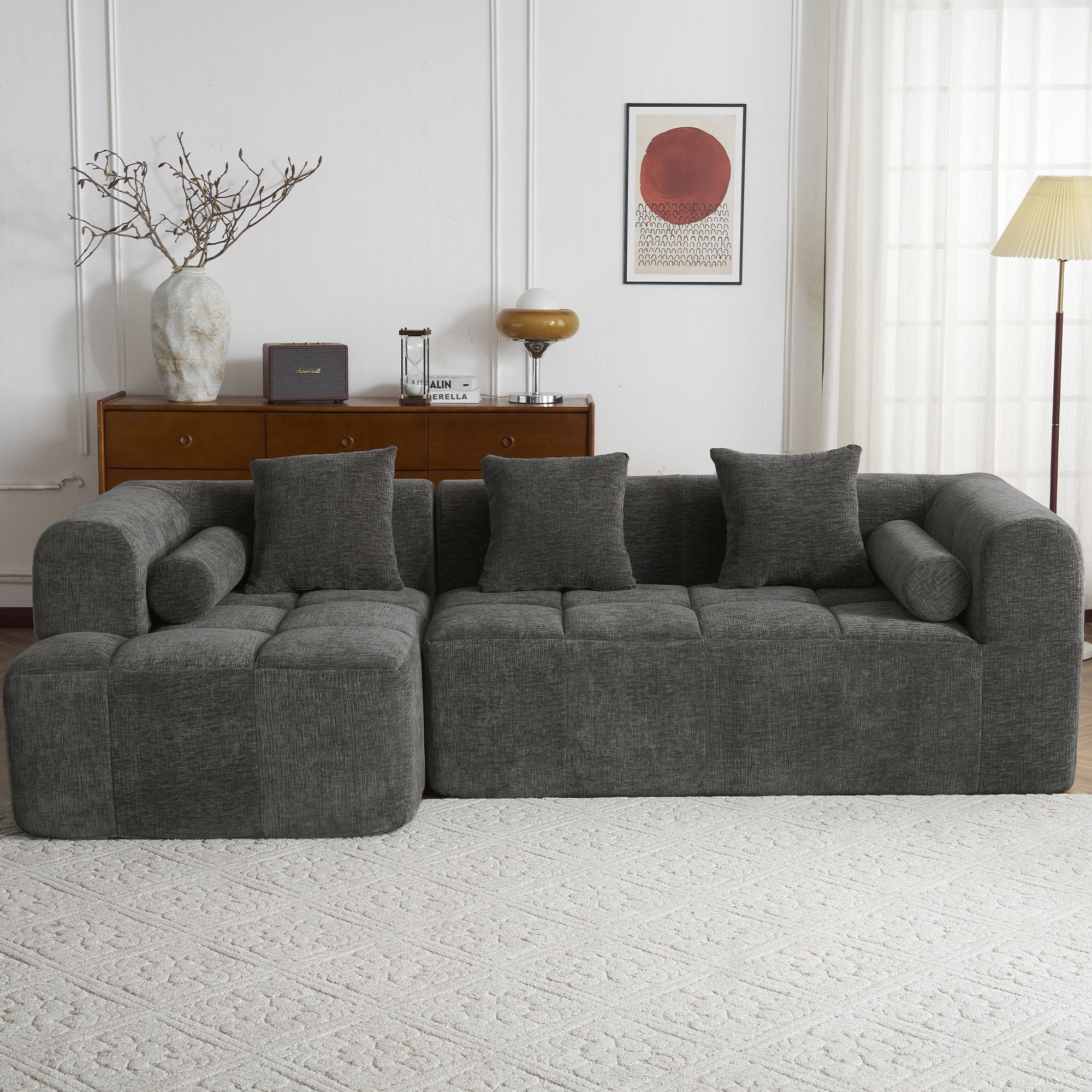 Sectional Free Combined Sofa With 2 Side Pockets