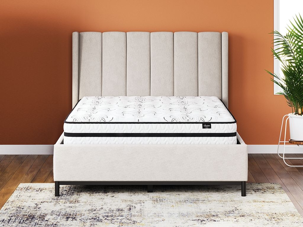Sierra Sleep® by Ashley Chime 10 Inch Hybrid - White - 2 Pc. - Queen Mattress And Pillow | Meri Furniture