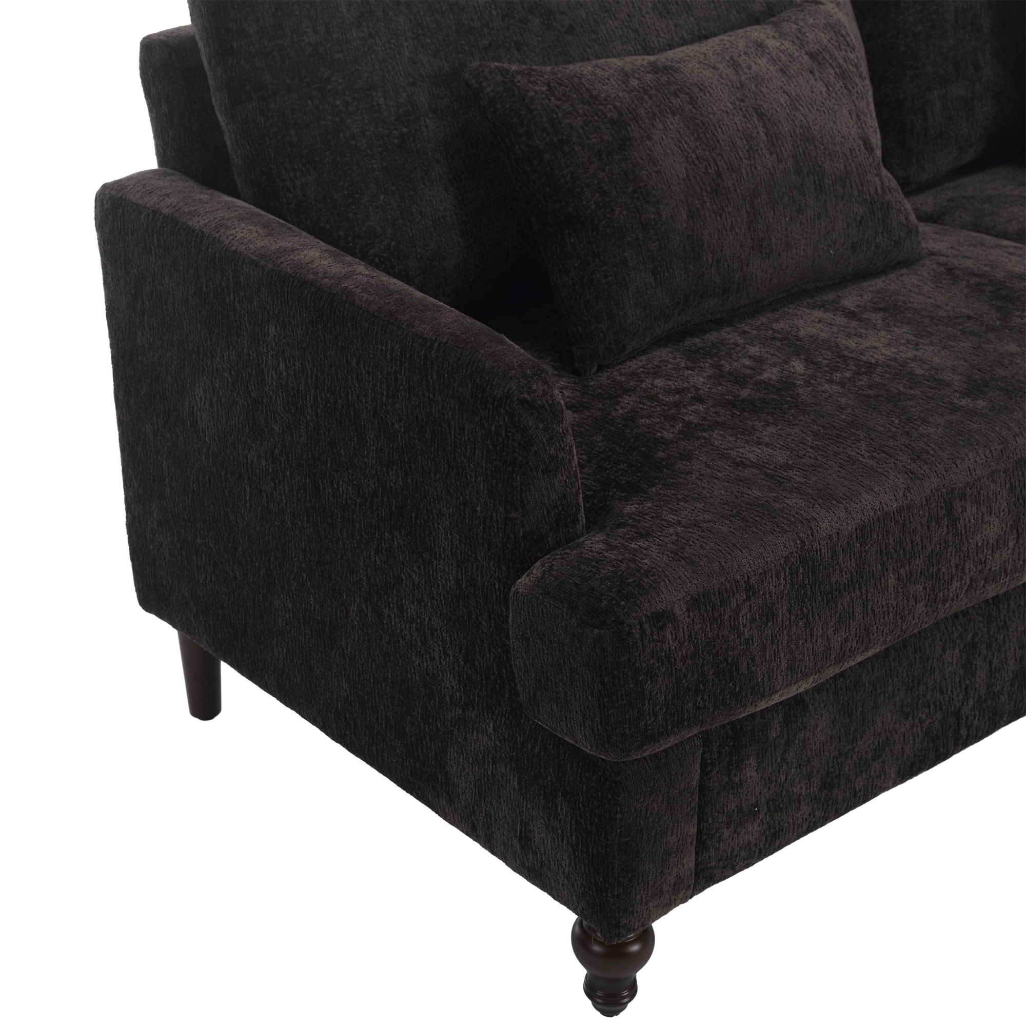 Mid Century Modern Fabric Loveseat Sofa, 2 Seat Upholstered Couch