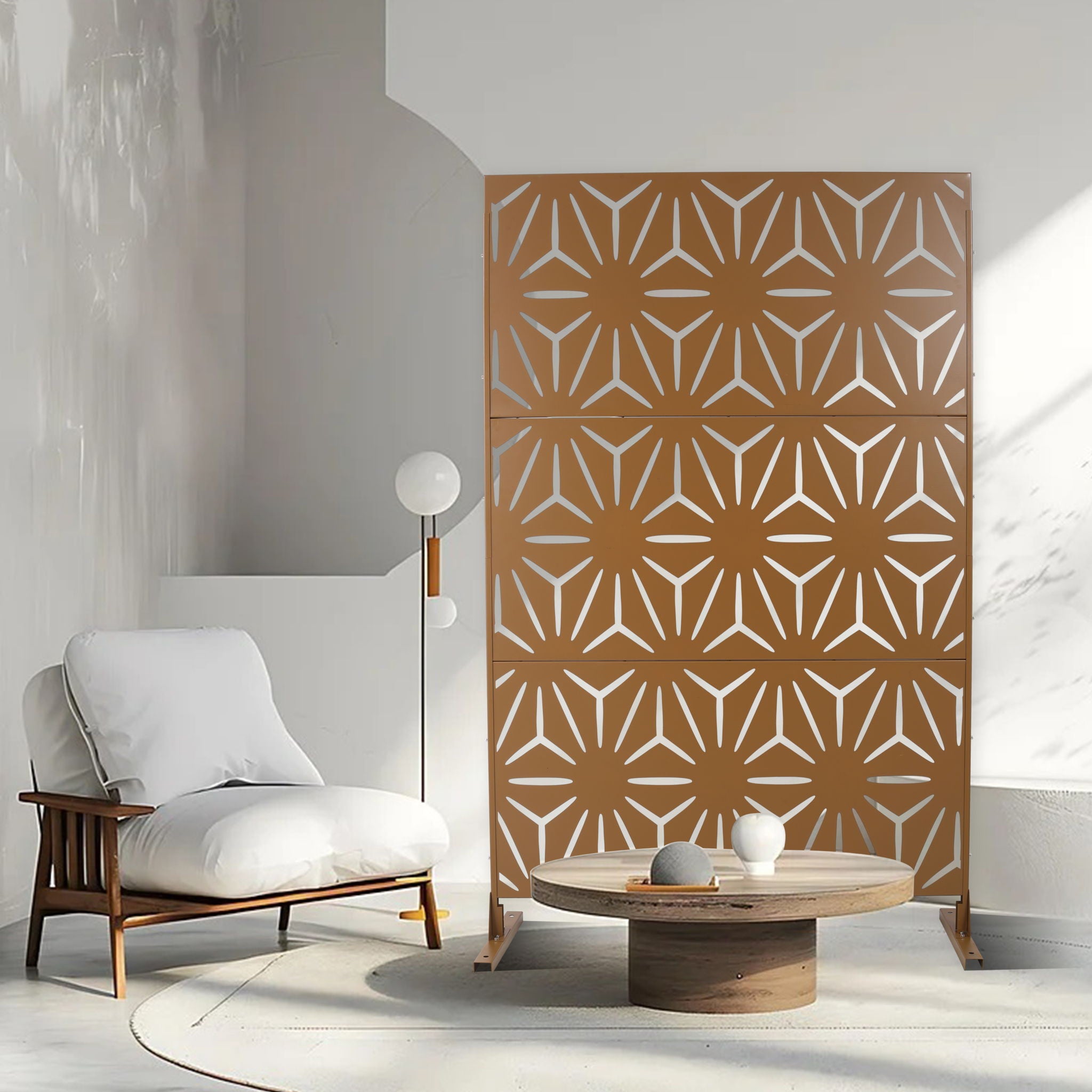 Outdoor & Indoor Metal Privacy Screen, Freestanding Decorative Panels