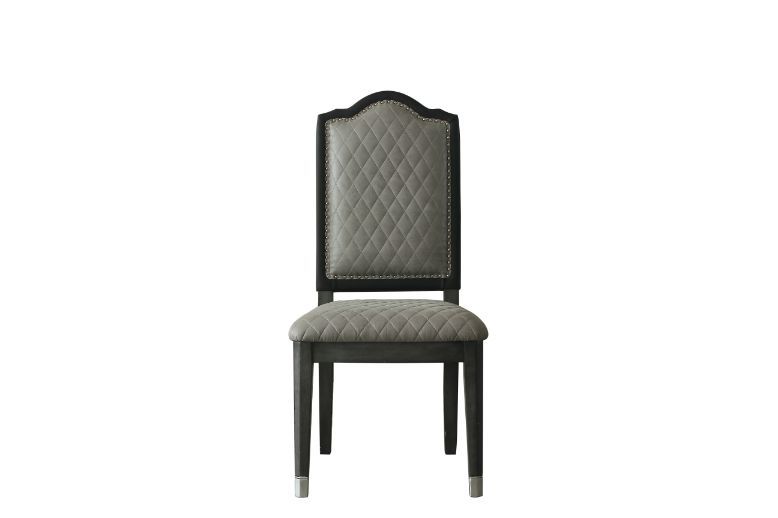House Beatrice - Side Chair Set of 2) - Two Tone Gray Fabric & Charcoal