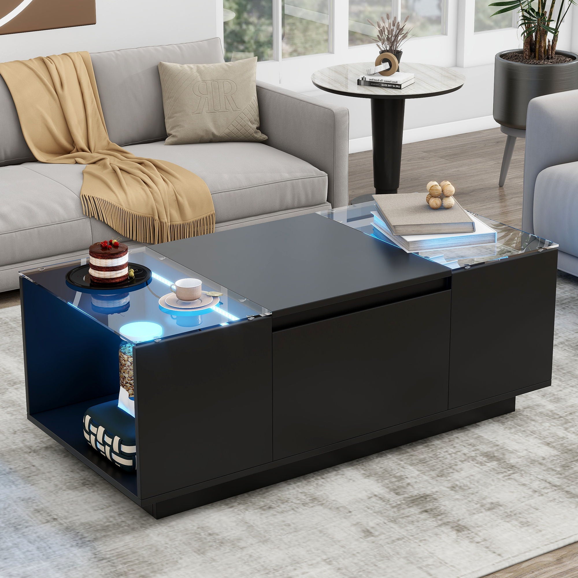 LED Coffee Table, Modern Center Table