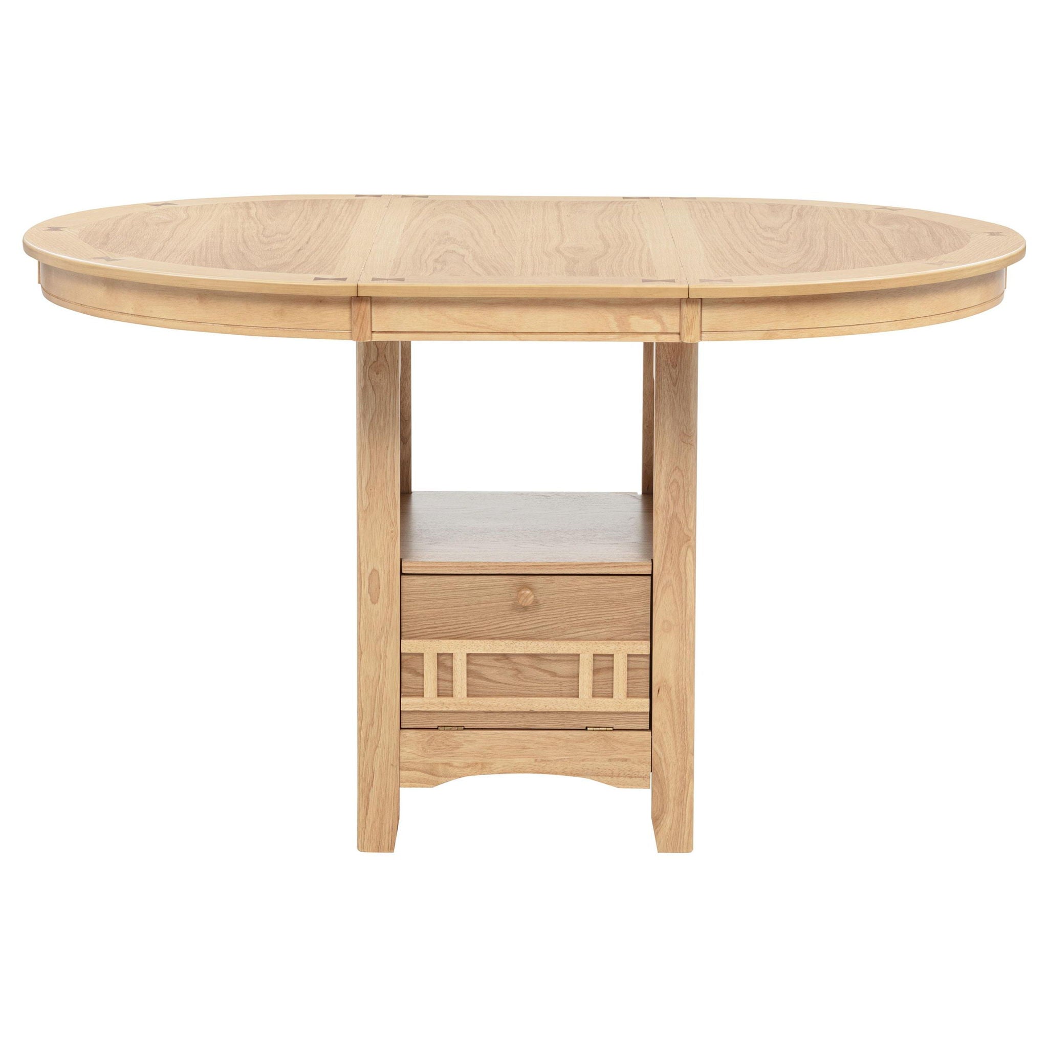 Lavon Oval 60-inch Counter Height Extension Dining Table Light Oak