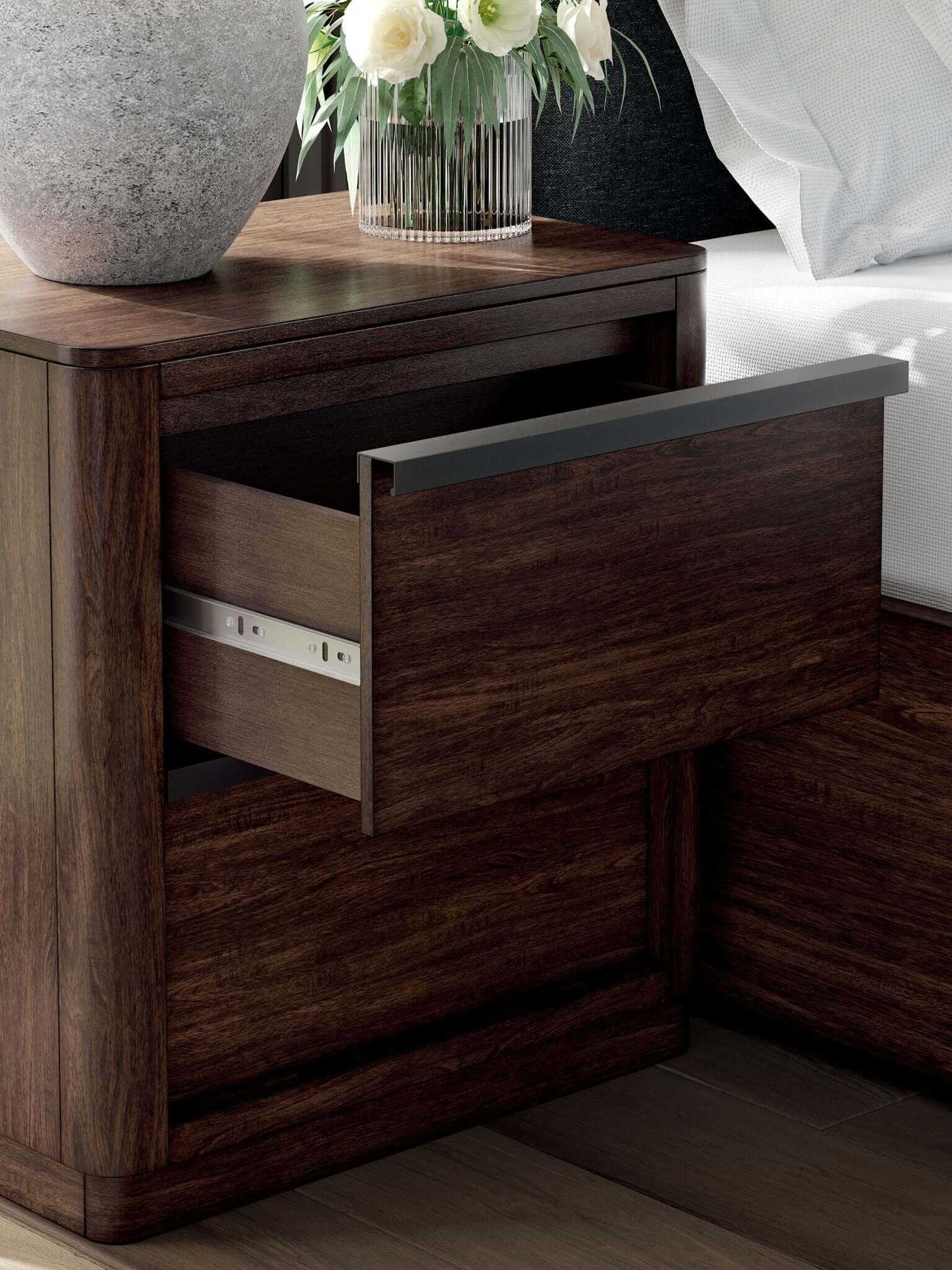 Dilenno - Two Drawer Night Stand - Dark Brown